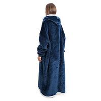 Unisex Sherpa Hoodie Blanket Hooded Oversized Wearable Throw Blanket