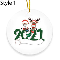 2Pcs Christmas Tree Ceramic Ornaments Christmas Tree Decoration Christmas Pendant