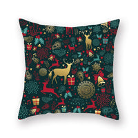 Green Christmas Pillowcase Xmas Throw Pillow Case Merry Christmas Cushion Cover