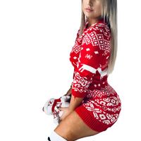 Women's Christmas Knitted Long Sleeve Dress