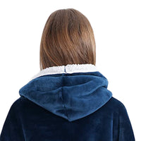 Unisex Sherpa Hoodie Blanket Hooded Oversized Wearable Throw Blanket