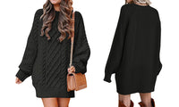 Transitional Cable Knit Sweater Dress