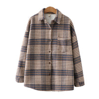 Fleece-Lined Check Overshirt Jacket