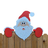 Santa Claus Christmas Fence Peeker Decoration Outdoor Garden Decor