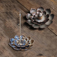 4Pcs Alloy Lotus Incense Burner Incense Stick Holder Burner Plate Lotus Censer Spiritual Meditation Decor