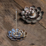 4Pcs Alloy Lotus Incense Burner Incense Stick Holder Burner Plate Lotus Censer Spiritual Meditation Decor