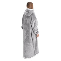 Unisex Sherpa Hoodie Blanket Hooded Oversized Wearable Throw Blanket