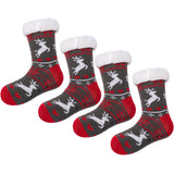 2 Pairs Women's Elk Print Fuzzy Slipper Socks