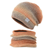 Fleece-Lined Gradient Hat with Snood