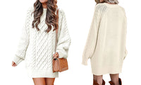 Transitional Cable Knit Sweater Dress