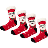 2Pcs Women's Christmas Fuzzy Slipper Socks