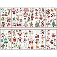 10-Sheets Christmas Glow in The Dark Temporary Tattoo Stickers