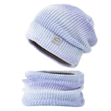 Fleece-Lined Gradient Hat with Snood