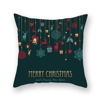 Green Christmas Pillowcase Xmas Throw Pillow Case Merry Christmas Cushion Cover