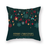 Green Christmas Pillowcase Xmas Throw Pillow Case Merry Christmas Cushion Cover