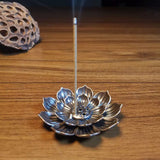 4Pcs Alloy Lotus Incense Burner Incense Stick Holder Burner Plate Lotus Censer Spiritual Meditation Decor