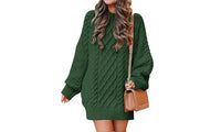 Transitional Cable Knit Sweater Dress