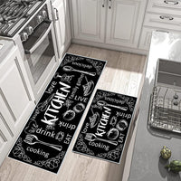 Kitchen Rug and Mats 2 Pieces PVC Leather for Kitchen Sink Office Standing Desk