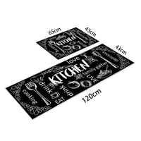 Kitchen Rug and Mats 2 Pieces PVC Leather for Kitchen Sink Office Standing Desk