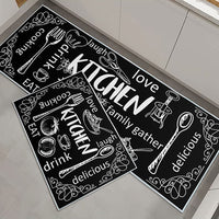 Kitchen Rug and Mats 2 Pieces PVC Leather for Kitchen Sink Office Standing Desk