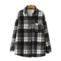 Fleece-Lined Check Overshirt Jacket