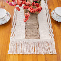 Macrame Table Runners with Tassels Natural Burlap Cotton Table Flag