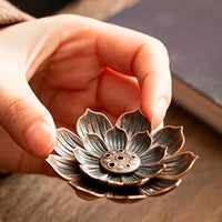 4Pcs Alloy Lotus Incense Burner Incense Stick Holder Burner Plate Lotus Censer Spiritual Meditation Decor