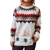 Women's Christmas Knitted Sweater Long Sleeve Crew Neck Pullover Knitwear