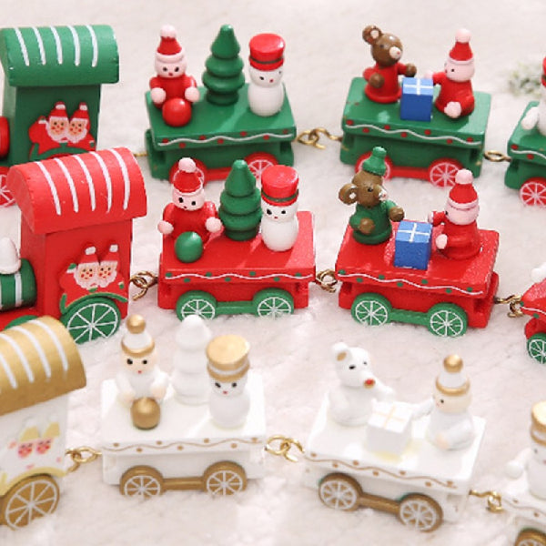 Christmas Wooden Train Ornaments