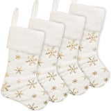 Sequin Embroidered Snowflake Christmas Stockings Xmas Hanging Ornaments Plush Xmas Candy Gift Bags