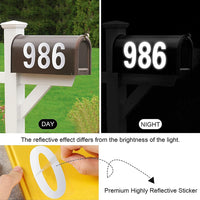 30Pcs Reflective Mailbox Numbers Sticker for Mailbox Door Garbage Bins Address Number