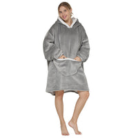 Oversized Wearable Blanket Sherpa Fleece Hoodie Sweatshirt Blanket for Adults