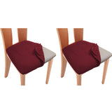 2Pcs Stretch Seat Cover Dining Chair Covers Seat Slipcover