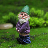 4Pcs  Mini Drunk Dwarf Resin Gnomes Statues Garden Decor