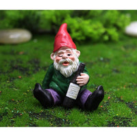 4Pcs  Mini Drunk Dwarf Resin Gnomes Statues Garden Decor