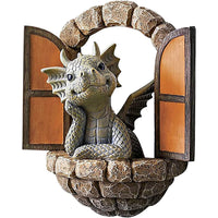 Courtyard Dragon Gate Statue Resin Carving Ornament Garden Dragon Meditating Sculpture Decorative Dragon