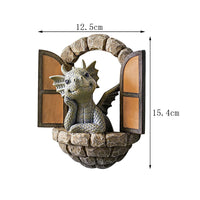 Courtyard Dragon Gate Statue Resin Carving Ornament Garden Dragon Meditating Sculpture Decorative Dragon