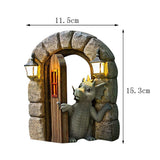 Courtyard Dragon Gate Statue Resin Carving Ornament Garden Dragon Meditating Sculpture Decorative Dragon