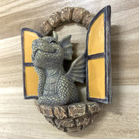 Courtyard Dragon Gate Statue Resin Carving Ornament Garden Dragon Meditating Sculpture Decorative Dragon