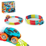 Changeable Track LED Light Up Race Car Flexible Glow Race Track Electric Bendable Car Toy