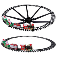 Christmas Electric Train Around Tree Toy Set with Lights and Sounds Assembly Car Railway Train Toy for Boys and Girls