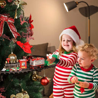 Christmas Electric Train Around Tree Toy Set with Lights and Sounds Assembly Car Railway Train Toy for Boys and Girls