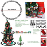 Christmas Electric Train Around Tree Toy Set with Lights and Sounds Assembly Car Railway Train Toy for Boys and Girls