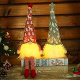 2pcs Christmas Light Gnome Decor Sitting Tomte Plush Gnomes Figurines Elf Dwarf Doll for Holiday Party Favor