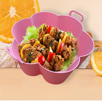 3D Flower Shape Air Fryer Silicone Pot Air Fryers Oven Accessories Baking Tray Non-stick Pan