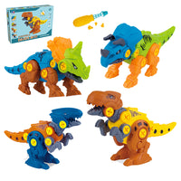 4 Pcs Set Take Apart Dinosaur Toys DIY Assembling Dinosaur Kid Toys Learning Gift