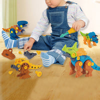 4 Pcs Set Take Apart Dinosaur Toys DIY Assembling Dinosaur Kid Toys Learning Gift