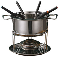 10 Pieces Stainless Steel Fondue Set  For Cheese Chocolate Dipping with 6 Forks