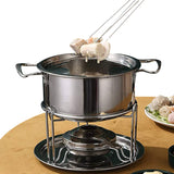 10 Pieces Stainless Steel Fondue Set  For Cheese Chocolate Dipping with 6 Forks