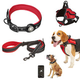 Adjustable Airtag Pet Harness Leash Collar Set Mesh Reflective Breathable Vest Anti-lost